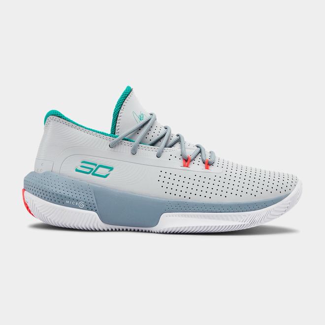 Under Armour SC 3ZER0 III - Chlapcenske Basketbalove Topanky - Siva Siva/Tyrkysové